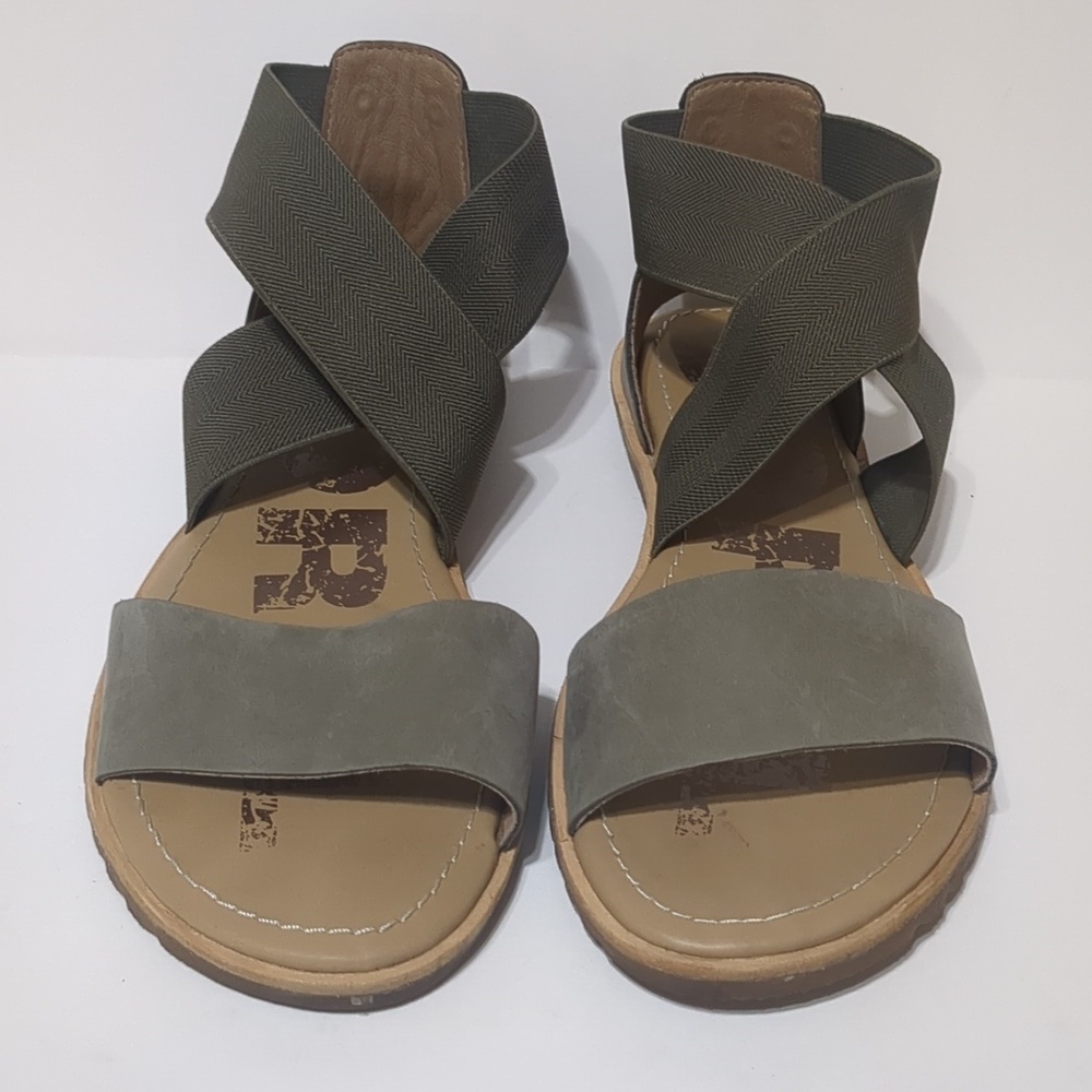 Sorel Ella Cross Ankle Strap Flat Sandal women size 6.5 - Picture 2 of 7